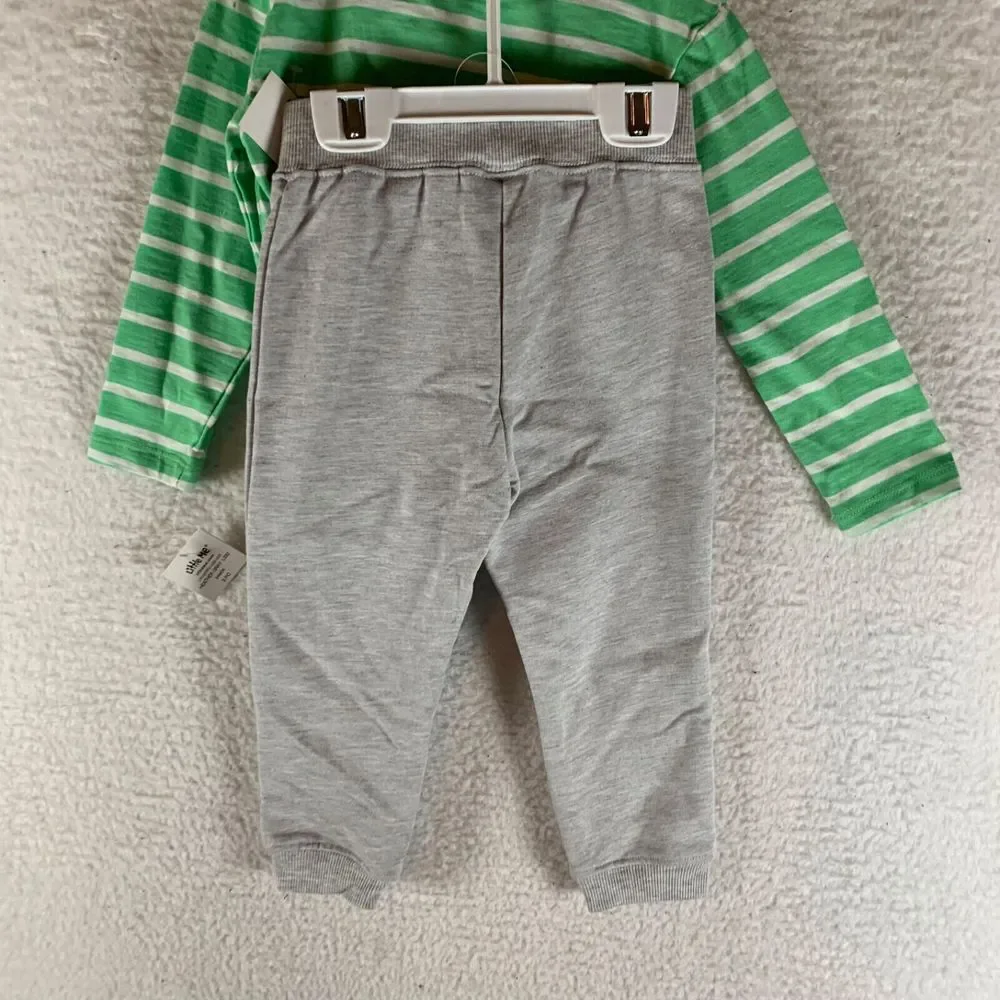 Little Me Baby Boys Long-Sleeve Striped T-Shirt & Jogger Pants‎ Set Size 24M NWT
